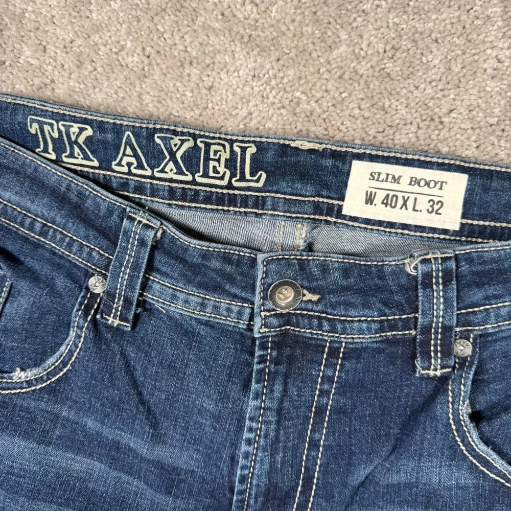 TK Axel Men's 40x32 Slim Bootcut Jeans Dark Wash Denim
